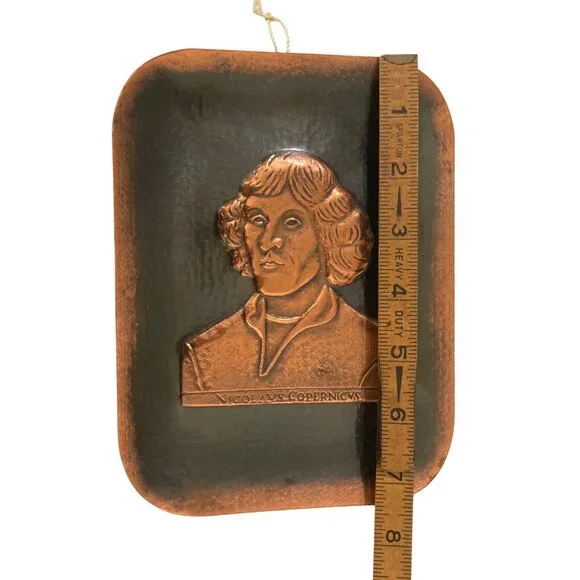 Copper Relief Art Nicolaus Copernicus Polish Mathematician Astronomer - Picture 3 of 4